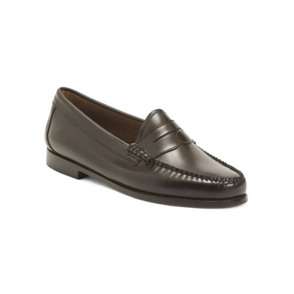 GH BASS Dark Brown Leather Whitney Weejun Loafers - Picture 1 of 2